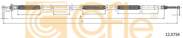 COFLE 12.0734 Cable, parking brake